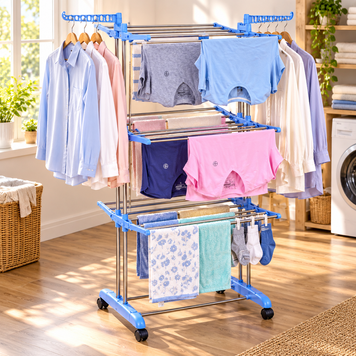 Складна сушарка для білизни Garment Rack with Wheels 142&times;55&times;172 см, на колесах 3203115 фото