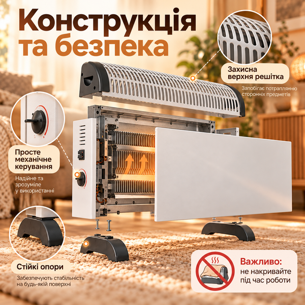 Електричний конвектор Domotec MS-5904 2000 Вт з терморегулятором, до 23 м&sup2; ws65261 фото