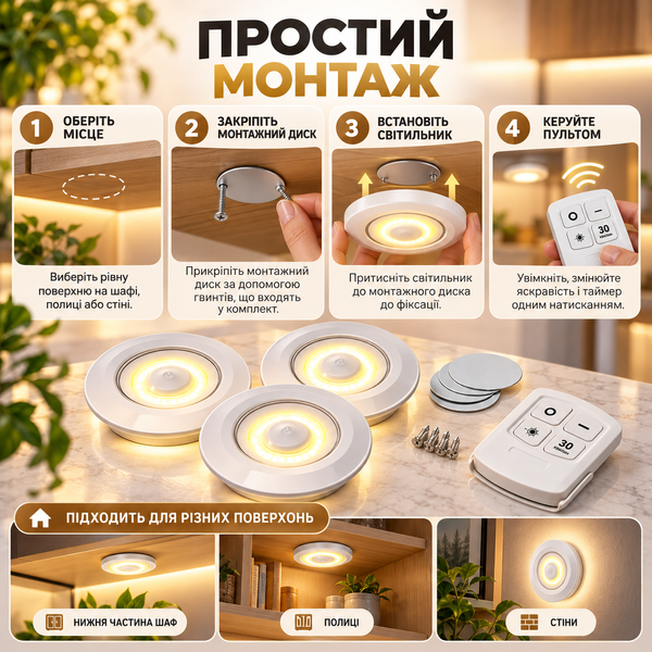 LED-лампа BL-1012 с пультом, 2 режима яркости и таймером 30 мин ws69139 фото