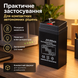 Акумуляторна батарея LPM 4V 4Ah, свинцево-кислотна, клеми T1 sp1916 фото 3