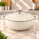 Чавунна емальована каструля White 26 см, 2,6 л з кришкою  RG8894W фото 1