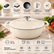 Чавунна емальована каструля White 26 см, 2,6 л з кришкою  RG8894W фото 2