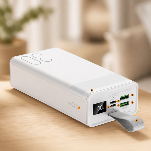 Power Bank Remax RPP-320 30000 мА&middot;год, 22,5 Вт, Type-C, LED-дисплей  AsKP-79 фото