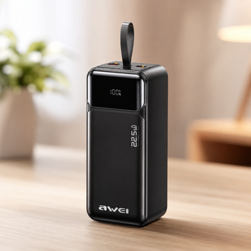 Power Bank Awei PA-105 40000 мА&middot;год, 22,5 Вт, з дисплеєм і ліхтариком sp9612 фото