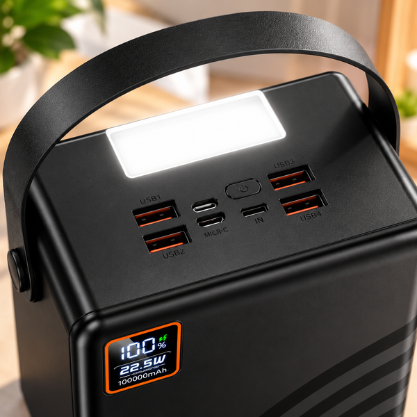 Power Bank BOROFONE BJ85 100000 mAh 22,5 Вт, 5 виходів, дисплей і LED-ліхтар sp10771 фото