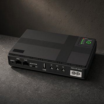 Mini UPS DC1018P 10400 mAh для роутера та ONU, 5V/9V/12V/15V/24V, USB і POE M16838 фото