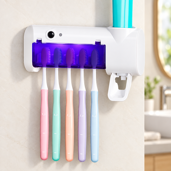 Настінний стерилізатор для зубних щіток BRUSH STERILIZER з УФ-обробкою та дозатором пасти 2017139 фото