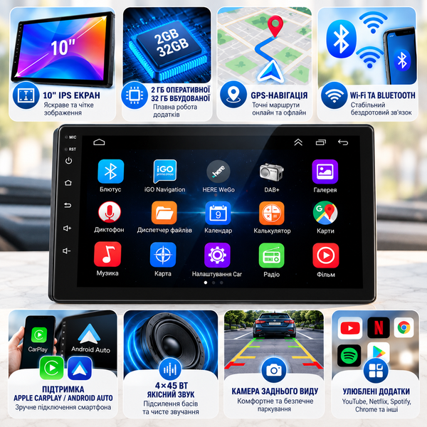 Автомагнитола BM-Mate 10 Pro Android 2/32 ГБ, 10&Prime; IPS, GPS, CarPlay, Android Auto 224-BM-Mate10Pro фото