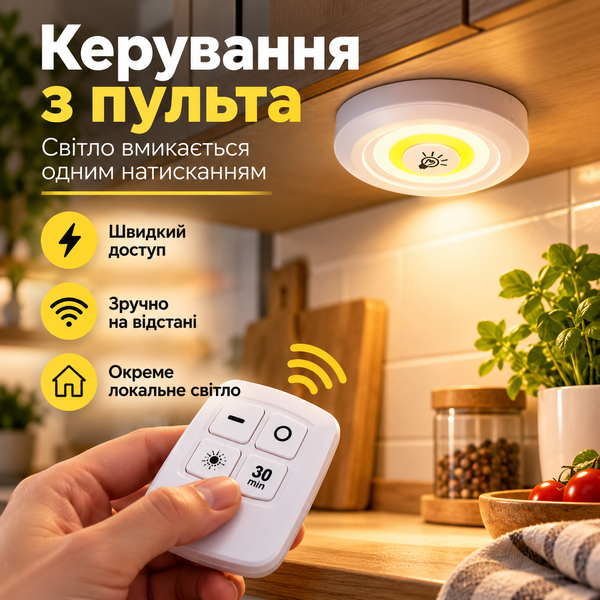 Набір LED-світильників 3 шт. з пультом, регулюванням яскравості та таймером 205-047 фото
